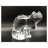 Daum Art Crystal Raccoon Figurine, Signed