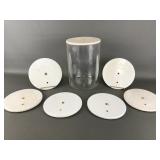 Vtg Edison Railroad Porcelain Battery Jar W Lids