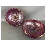 Vintage Good Luck Carnival Glass Bowls
