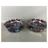 Vintage Carnival Glass Grape Bowls
