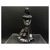 Fenton Handpainted Glossy Black Bridesmaid Figure