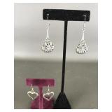 Vintage Sterling Silver & Marcasite Earrings &