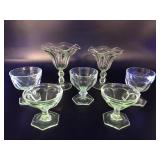 Vintage Glowing Manganese Sundae Glasses & More