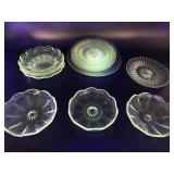 Manganese Glowing Sunburst Mid-century Plates