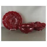 Art Glass Good Luck Horseshoe Bowls & Plate