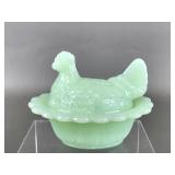 Mosser Jadeite Mini Hen On Nest Salt Cellar