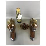 Mid-century Amber Wall Sconces, Emile Galle