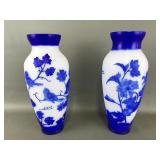 Emile Galle Style Art Nouveau Glass Vases
