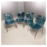 Transparent Blue Leisuremod Astor Dining Chairs
