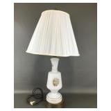 Vintage White Milk Glass Table Lamp