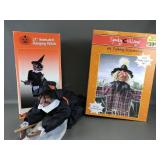 Spooky Village Talking Scarecrow And Pumpkin