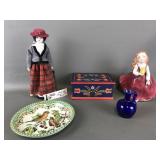 Folk Painted Trinket Box, Molly Fair Day Doll &