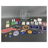 Oldsmobile Beer Mug, Ford Stickers, Houghton Lake