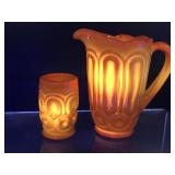 Weishar Moon & Star Orange Mini Tumblr & Pitcher