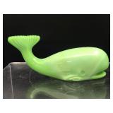 Fenton Chameleon Glass Whale Figurine & Box