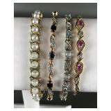 Sterling Silver & Gemstone Tennis Bracelets