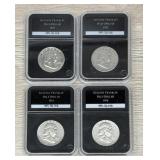 Lot Of (4) Franklin Half Dollars 90% Silver Coins