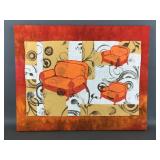 Lynn Krawczyk Mixed Media Art Big Orange Chair