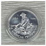 1984 1oz .999 Fine Silver American Prospector