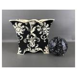 Metal Decorative Nesting Baskets & Mirrored Ball