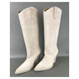 Catarina Martins Size 39 White Suede Ladies Boots