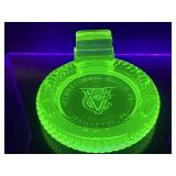 Vtg Penn. Rubber Tire Glowing Uranium Ashtray