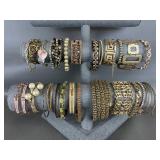 Vtg Locket & Gold Tone Costume Jewelry Bracelets