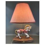 Handmade Ceramic Horse Carousel Table Lamp