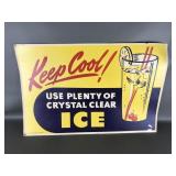 1947 G.m. Wessells Co Crystal Clear Ice Sign