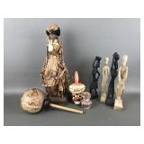 Vintage Creole Folk Art Banana Leaf Doll & More