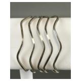 Vintage Sterling Silver Wavy Design Bracelets