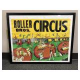 Vtg Roller Bros. Lithograph Style Circus Poster