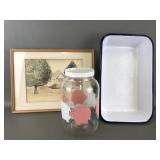 Vintage Homestead Watercolor, Cottagecore Piggy