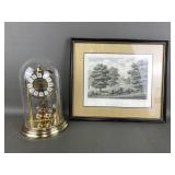 Vtg West Germany Haller Dome Clock & Framed Antiqe