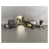 Vtg Banthrico Metal Car Coin Bank, Vtg Claw Bell&