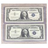 Lot Of (2) 1957 A Series Silver Certificate $1