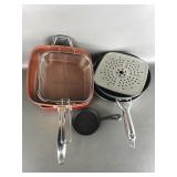 Copper Chef & Chaphalon Pans + Egg Cast Iron Pan