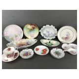 Antique/ Vintage Ceramic Floral Plates, Trays, And
