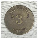Vintage Brass Brothel Token Yuma, Az