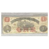 1862 Virginia Treasury Note $1