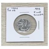 .999 Fine Silver 1/10th Troy Oz