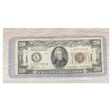 1934a $20 Hawaii Overprint Federal Reserve Note