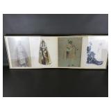 Gold Framed Vintage Costume Design Prints