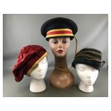Vtg Bancroft Military Cap, Pollyanna Velvet Cap &