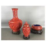 Chinese Cinnabar Style Vase And More