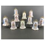 Vtg Serenity Porcelain Bells Ornaments