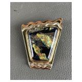 Artisan Signed Dichroic Glass Pendant/brooch