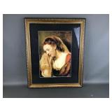 Framed Reproduction Of A Woman Weeping (circa