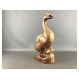 Hand Carved Wooden Duck Figurine From Jamaica