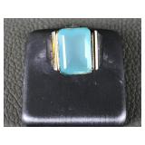 Bohemian Sterling Silver Aqua Chalcedony Ring
